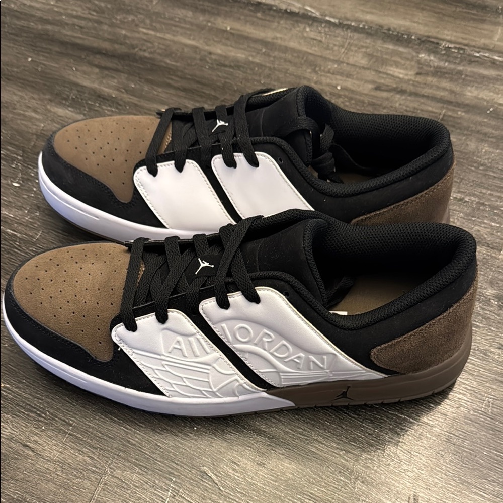 Air Jordan Retro 1 Sneakers in Brown, Black, and White